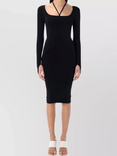 ANDREÄDAMO SCULPTING JERSEY MINI DRESS
