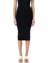 Andreädamo Sculpting Jersey Midi Skirt In Black