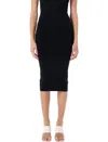Andreädamo Sculpting Jersey Midi Skirt In Black