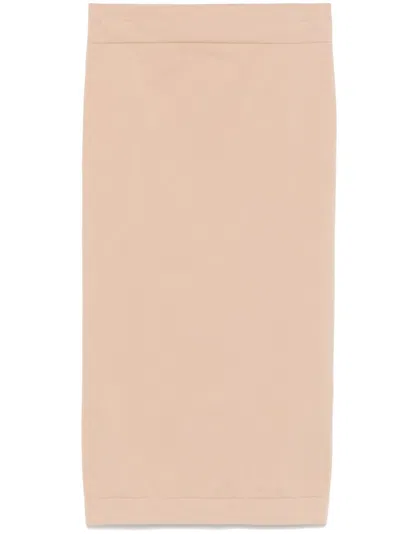 Andreädamo Sculpting Jersey Midi Skirt In Neutrals
