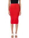 Andreädamo Technical Split Midi Skirt In Red