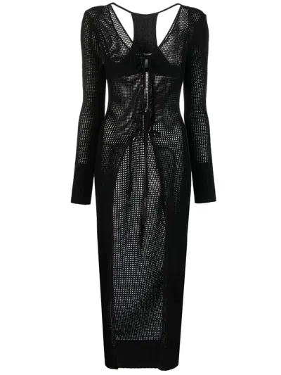 ANDREÄDAMO SEMI-SHEER RACERBACK KNITTED CARDIGAN