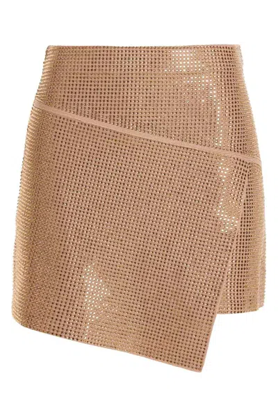 Andreädamo Sequin Knit Skirt In Brown