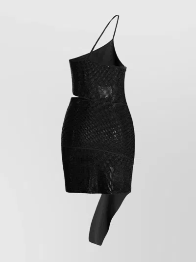 Andreädamo Sequin One Shoulder Dress In Black