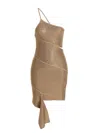 Andreädamo Sequin One Shoulder Dress In Gold