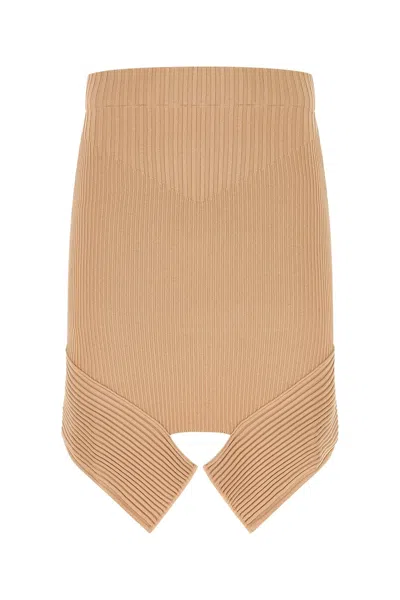 Andreädamo Skin Pink Stretch Viscose Blend Skirt In Neutral