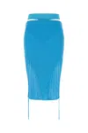 Andreädamo Turquoise Stretch Viscose Blend Skirt