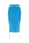 Andreädamo Turquoise Stretch Viscose Blend Skirt In 1267