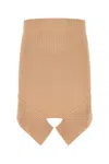 Andreädamo Skin Pink Stretch Viscose Blend Skirt In Beige