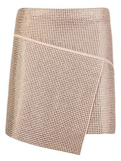 Andreädamo Andreādamo Woman Mini Skirt Beige Size M Viscose, Glass, Polyester, Aluminum, San - Styrene-acryloni