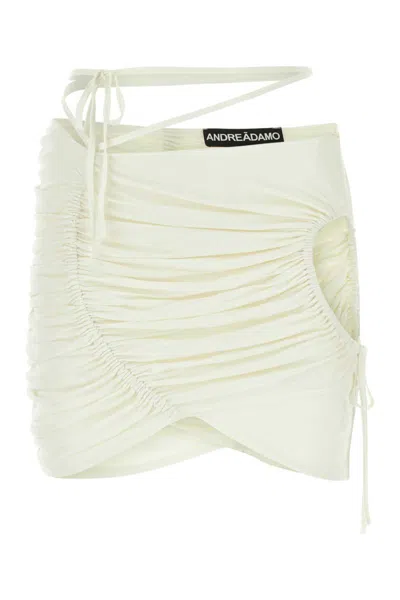Andreädamo Draped Jersey Mini Skirt With Cut-out An In White