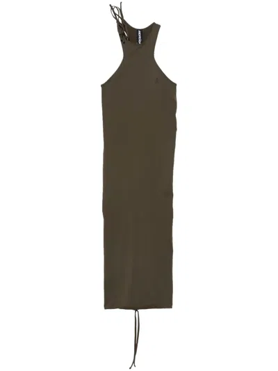 Andreädamo Sleeveless Jersey Midi Dress In Green