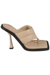 Andreädamo Square Toe Padded Thong Leather Mules
