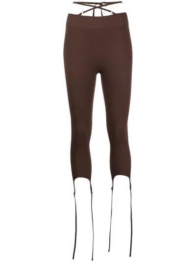 Andreädamo Ribbed Jersey Leggings In Nude 003