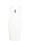Andreädamo Jersey Double Straps Midi Dress In Nude
