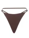 Andreädamo Strap-detailing Ribbed Thongs In Brown