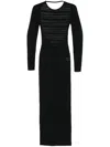 Andreädamo Striped Knit Maxi Dress In Black