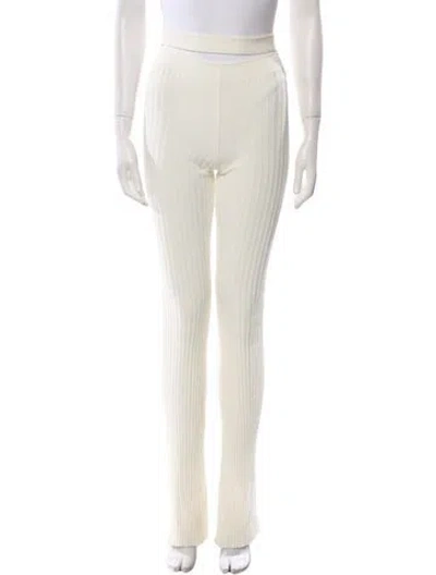 Pre-owned Andreädamo Striped Straight Leg Pants In Neutral