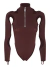 Andreädamo Brown Body Top With Cut-out In Brown