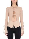 Andreädamo Andreādamo Woman Sweater Beige Size M Viscose, Polyester, Polyamide, Elastane In Powder