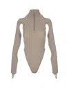 ANDREÄDAMO ANDREĀDAMO TAUPE BODY TOP WITH CUT-OUT