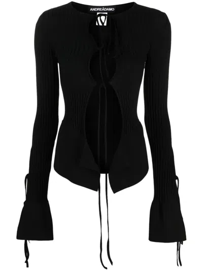 Andreädamo Andreadamo Knitted Cardigan In Black