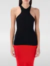 Andreädamo Ribbed Fitted Racerback Sleeveless Top In Black