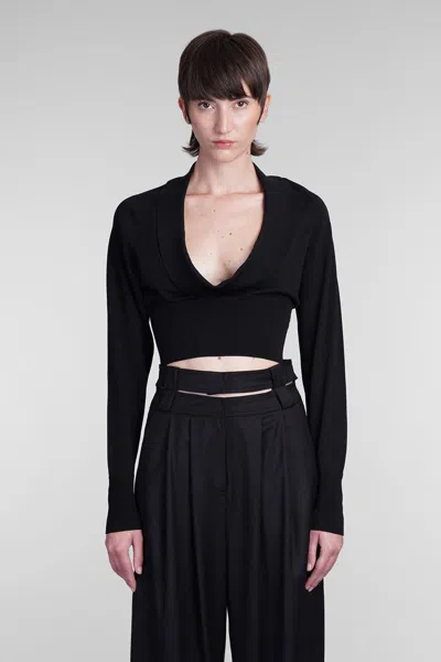 Andreädamo Topwear In Black Viscose
