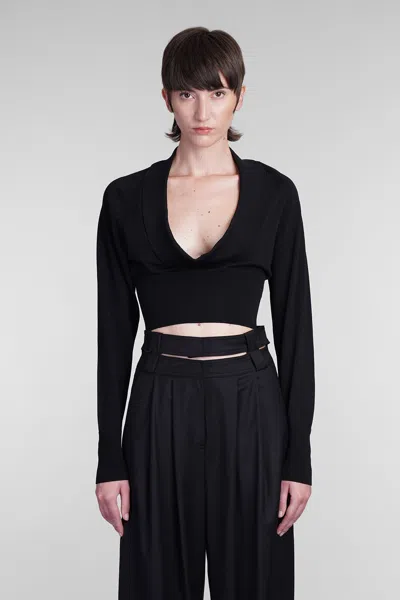 ANDREÄDAMO TOPWEAR IN BLACK VISCOSE