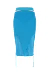 Andreädamo Turquoise Stretch Viscose Blend Skirt In 1267