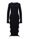Andreädamo Midi Dress With Cut-out Details In Negro