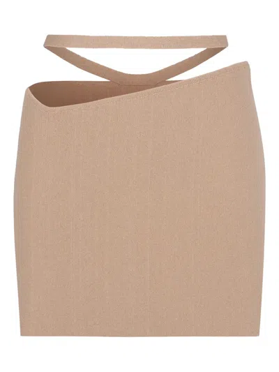 Andreädamo Andreadamo Waist-strap Mini Skirt In Animal Print