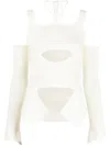 Andreädamo Andreādamo Knit Ribbed Top In White