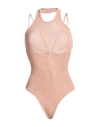 Andreädamo Andreādamo Woman Bodysuit Blush Size S Viscose, Polyester, Polyamide, Elastane In Pink