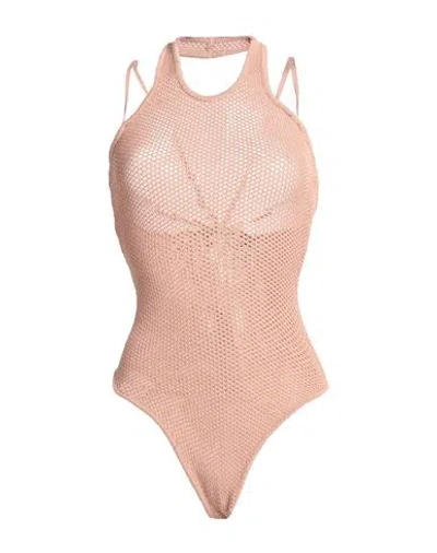 Andreädamo Andreādamo Woman Bodysuit Blush Size S Viscose, Polyester, Polyamide, Elastane In Pink