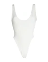 Andreädamo Andreādamo Woman Bodysuit Ivory Size Xxl/xxxl Polyamide, Elastane In White