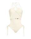 Andreädamo Andreādamo Woman Bodysuit Off White Size S Viscose, Polyester, Polyamide, Elastane