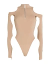 Andreädamo Andreādamo Woman Bodysuit Sand Size S/m Polyamide, Elastane In Nude