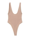 Andreädamo Andreādamo Woman Bodysuit Sand Size Xxl/xxxl Polyamide, Elastane In Beige
