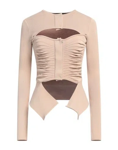 Andreädamo Andreādamo Woman Top Camel Size S Viscose, Polyamide, Elastane In Beige