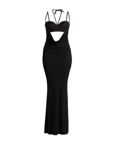 Andreädamo Andreādamo Woman Maxi Dress Black Size S Polyester, Viscose, Elastane