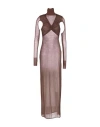 Andreädamo Andreādamo Woman Maxi Dress Chocolate Brown Size S Modal, Polyamide, Silk