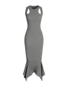 Andreädamo Andreādamo Woman Maxi Dress Grey Size M Viscose, Polyester, Polyamide, Elastane In Grey