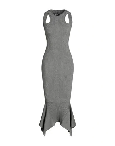 Andreädamo Andreādamo Woman Maxi Dress Grey Size M Viscose, Polyester, Polyamide, Elastane