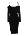 Andreädamo Andreādamo Woman Midi Dress Black Size M Viscose, Polyester, Polyamide, Elastane