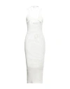 Andreädamo Andreādamo Woman Midi Dress Ivory Size M Viscose, Polyester, Polyamide, Elastane In White