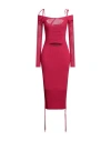 Andreädamo Andreādamo Woman Midi Dress Magenta Size M Viscose, Polyester, Polyamide, Elastane