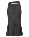 Andreädamo Andreādamo Woman Midi Skirt Charcoal Size Xs Polyester, Viscose, Elastane In Grey