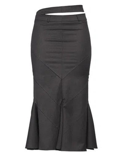 Andreädamo Andreādamo Woman Midi Skirt Charcoal Size Xs Polyester, Viscose, Elastane In Grey