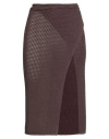 Andreädamo Andreādamo Woman Midi Skirt Chocolate Brown Size M Viscose, Polyester, Polyamide, Elastane In Brown